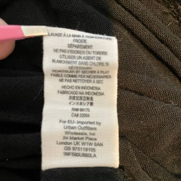 Free People Scoop Neck Top Black Shirred Jersey Long Sleeve S - Picture 9 of 9